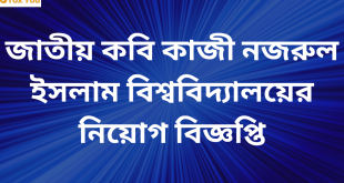 Jatiya Kabi Kazi Nazrul IsIam University job Circular 2024  